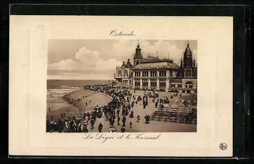 AK Ostende, La Digue et le Kursaal