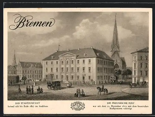 AK Bremen, Briefmarken-Werbeschau für das WHW 1937, Verein Bremer Briefmarken-Sammler e. V., Stadtpostamt, Ganzsache