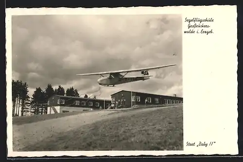 AK Grossrückerswalde i. Erzgeb., Segelflugschule, Start Baby II