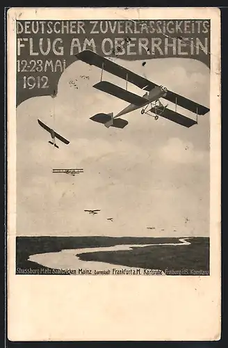 AK Frankfurt a. M., Deutscher Zuverlässigkeitsflug 1912, Flugzeug