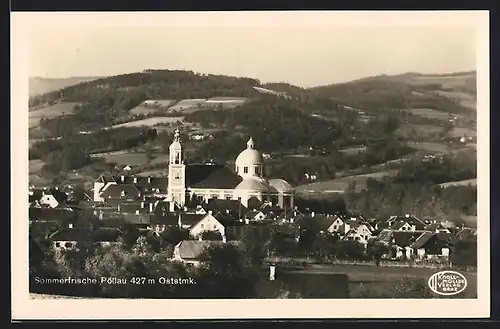 AK Pöllau /Oststmk., Ortspartie mit Kirche