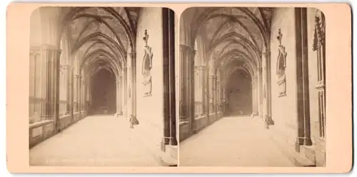 Stereo-Fotografie unbekannter Fotograf, Ansicht Barcelona, La Cathédrale, Le cloître