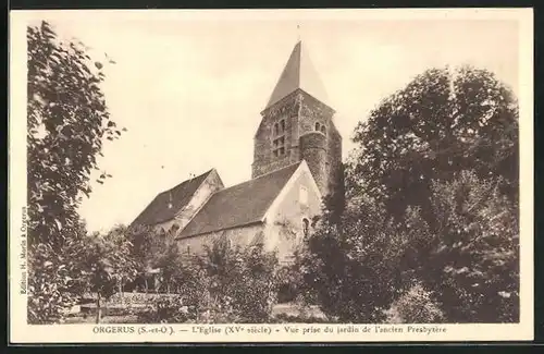 AK Orgerus, L`Eglise, vue prise du jardin de l`ancien Presbytere