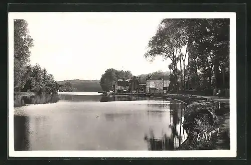 Foto-AK Samois-sur-Seine, Le Bas-Samois, Perspective sur la Seine