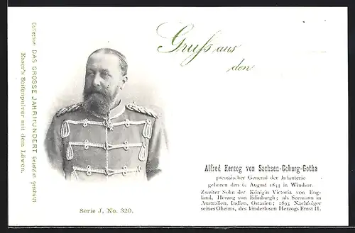 AK Alfred Herzog von Sachsen-Coburg-Gotha, Preussischer General der Infanterie