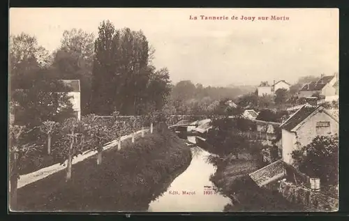 AK Jouy-sur-Morin, Ortspartie mit Fluss