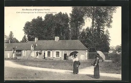 AK St-Denis-d`Orques, Coin pitoresque sur le Chateau des Chartreux