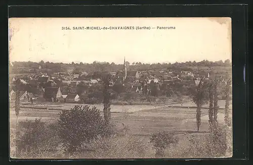 AK Saint-Michel-de-Chavaignes, Panorama aus der Vogelschau