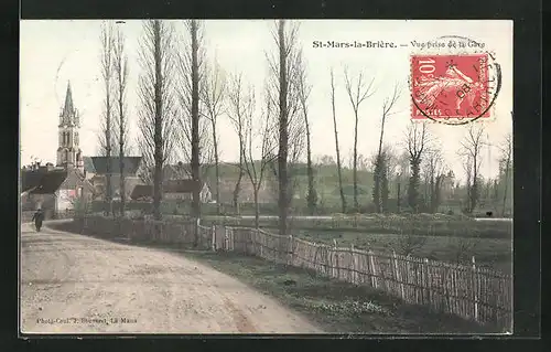 AK Saint-Mars-la-Brière, Vue prise de la Gare