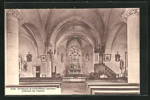 AK Epineux-le-Chevreuil, Intèrieur de l`Eglise