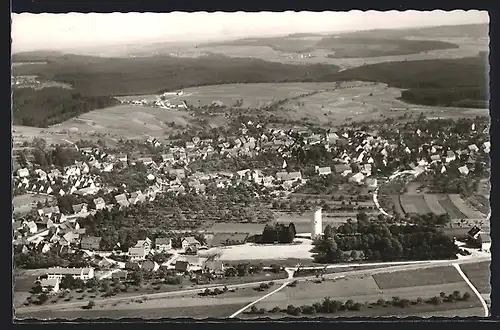 AK Pfalzgrafenweiler /Schwarzwald, Teilansicht, Fliegeraufnahme