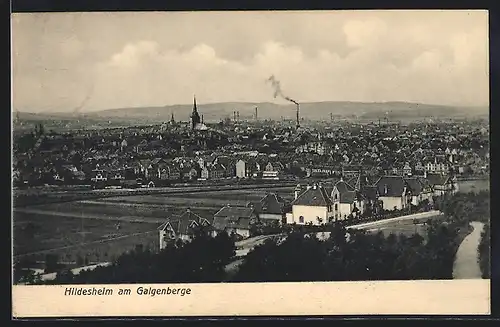 AK Hildesheim am Galgenberge, Teilansicht mit Kirche