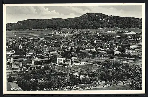 AK Ebingen, Ortsansicht mit Umland