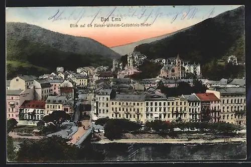 AK Bad Ems, Blick auf die Kaiser-Wilhelm-Gedächtnis-Kirche