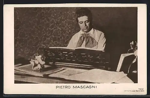 AK Pietro Mascagni am Klavier