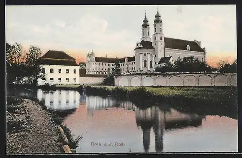 AK Rot, Ortsansicht mit Kirche