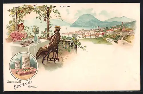 Lithographie Lugano, Chocolat Suchard Cacao