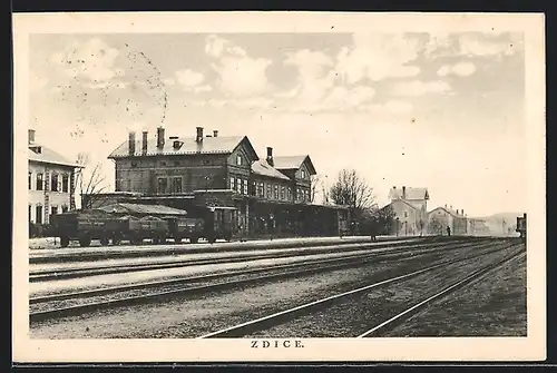 AK Zdice, Blick auf den Bahnhof