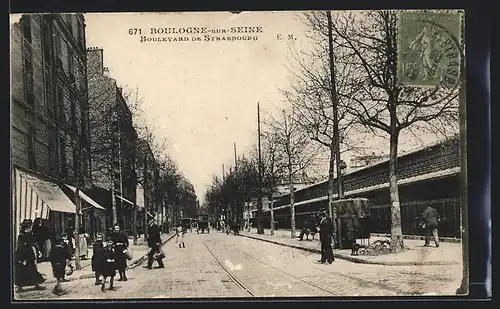 AK Boulogne-sur-Seine, Boulevard de Strasbourg