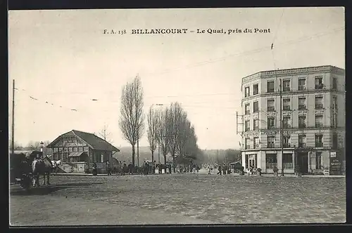 AK Billancourt, Le Quai, pris du Pont