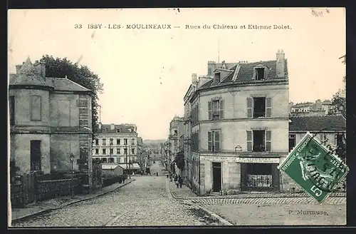 AK Issy-les-Moulineaux, Rues du Chateau et Etienne Dolet