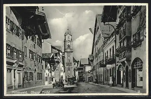 AK Mittenwald, Kirche am Oberen Markt