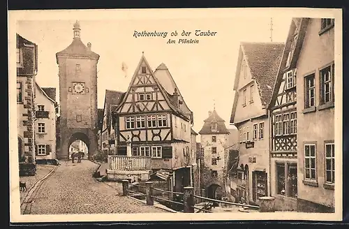 AK Rothenburg ob der Tauber, am Plönlein