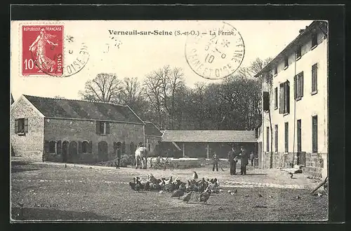 AK Verneuil-sur-Seine, La Ferme, Gutshof