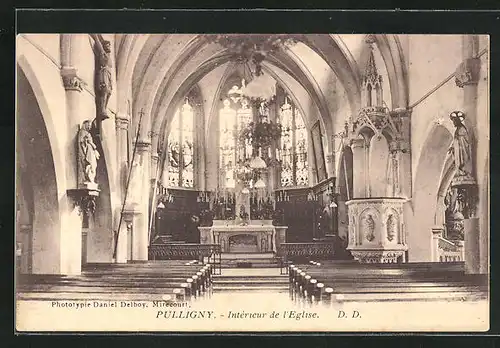 AK Pulligny, Intérieur de l`Eglise, Kirche