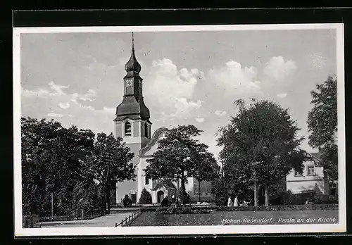 AK Hohen Neuendorf, Partie an der Kirche