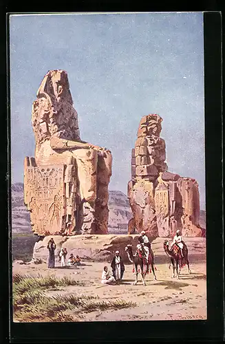 Künstler-AK Friedrich Perlberg: Les Colossesde Thebes