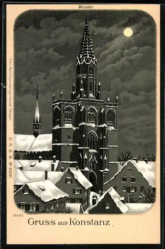 Winter-Lithographie Konstanz, Münster