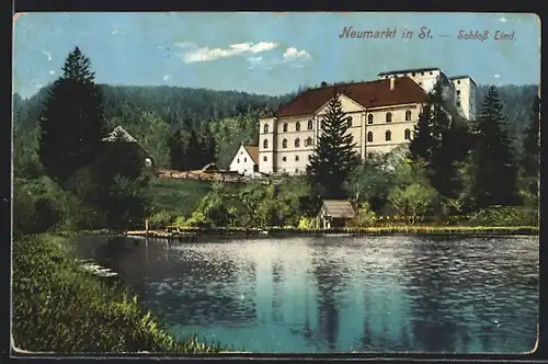 AK Neumarkt in St., das Schloss Lind am Ufer