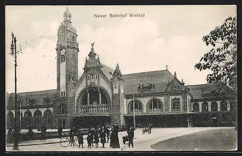 AK Krefeld, Blick zum neuen Bahnhof