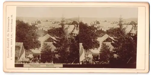 Stereo-Fotografie Clemenz Kauffmann, Berlin, Ansicht Ilmenau, Blick über Dächer des Ortes