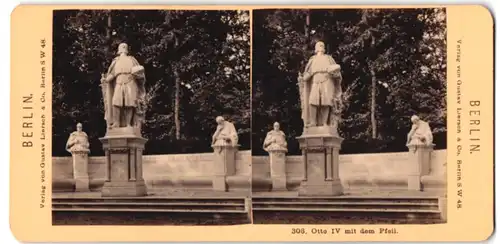 Stereo-Fotografie Gustav Liersch & Co., Berlin, Ansicht Berlin, Otto IV mit dem Pfeil, Siegesallee