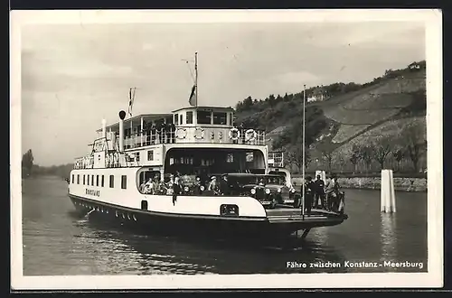 AK Fähre fährt auf dem Bodensee zwischen Konstanz-Meersburg