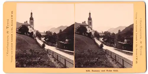 Stereo-Fotografie Gustav Liersch & Co., Berlin, Ansicht Ramsau, Partie mit Hohem Göll