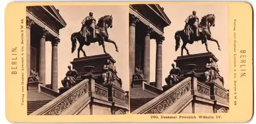 Stereo-Fotografie Gustav Liersch, Berlin, Ansicht Berlin, Denkmal Friedrich Wilhelm IV.