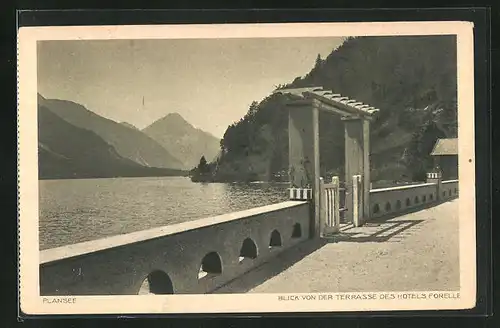 AK Breitenwang, Blick von der Terrasse des Hotels Forelle