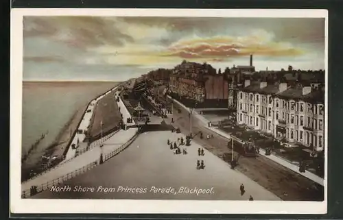 AK Blackpool, North Shore from Princess Parade, Tramway