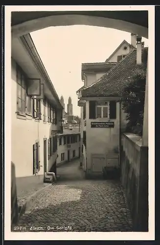 AK Zürich, Blick in die Schipfe