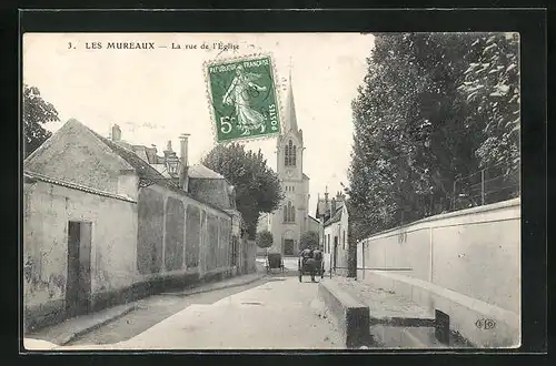 AK Les Mureaux, La Rue de Eglise