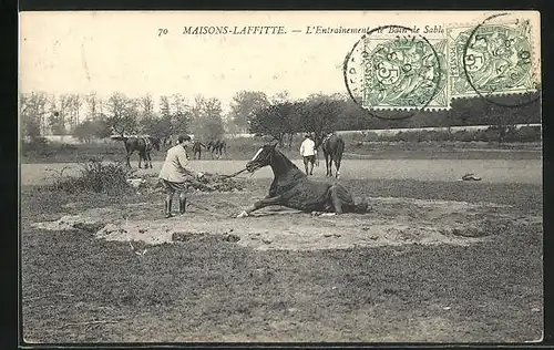 AK Maisons-Laffitte, A l`Entreinement, le Bain de Sable