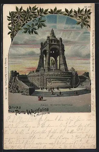 AK Minden i. W., Porta Westfalica, Kaiser Wilhelm-Denkmal