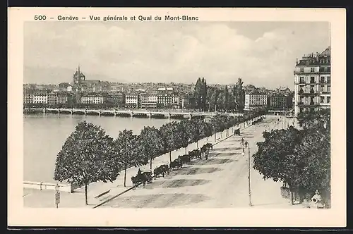 AK Genève, Vue générale et Quai du Mont-Blanc