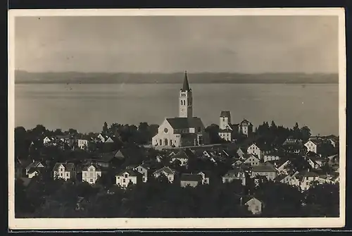 AK Romanshorn, Ortsansicht mit Blick auf die Kath. Kirche