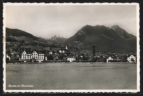 AK Buochs, Ortsansicht bei Tag mit Stanserhorn