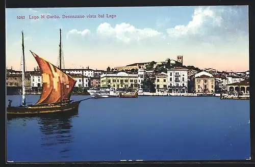 AK Desenzano, Lago die Garda, Ortsansicht mit Hotel Mayer