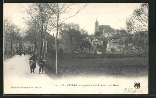 AK Vayrac, Vue générale et Avenue de la Gare